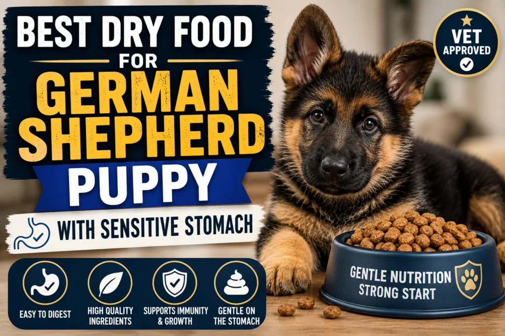 Best Dry Food for German Shepherd Puppy with Sensitive Stomach