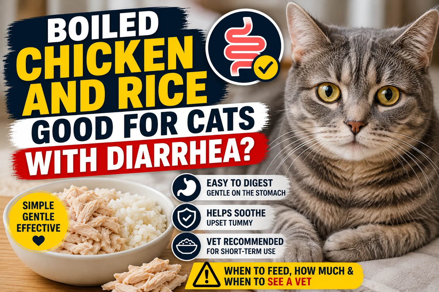 Boiled Chicken and Rice Good for Cats