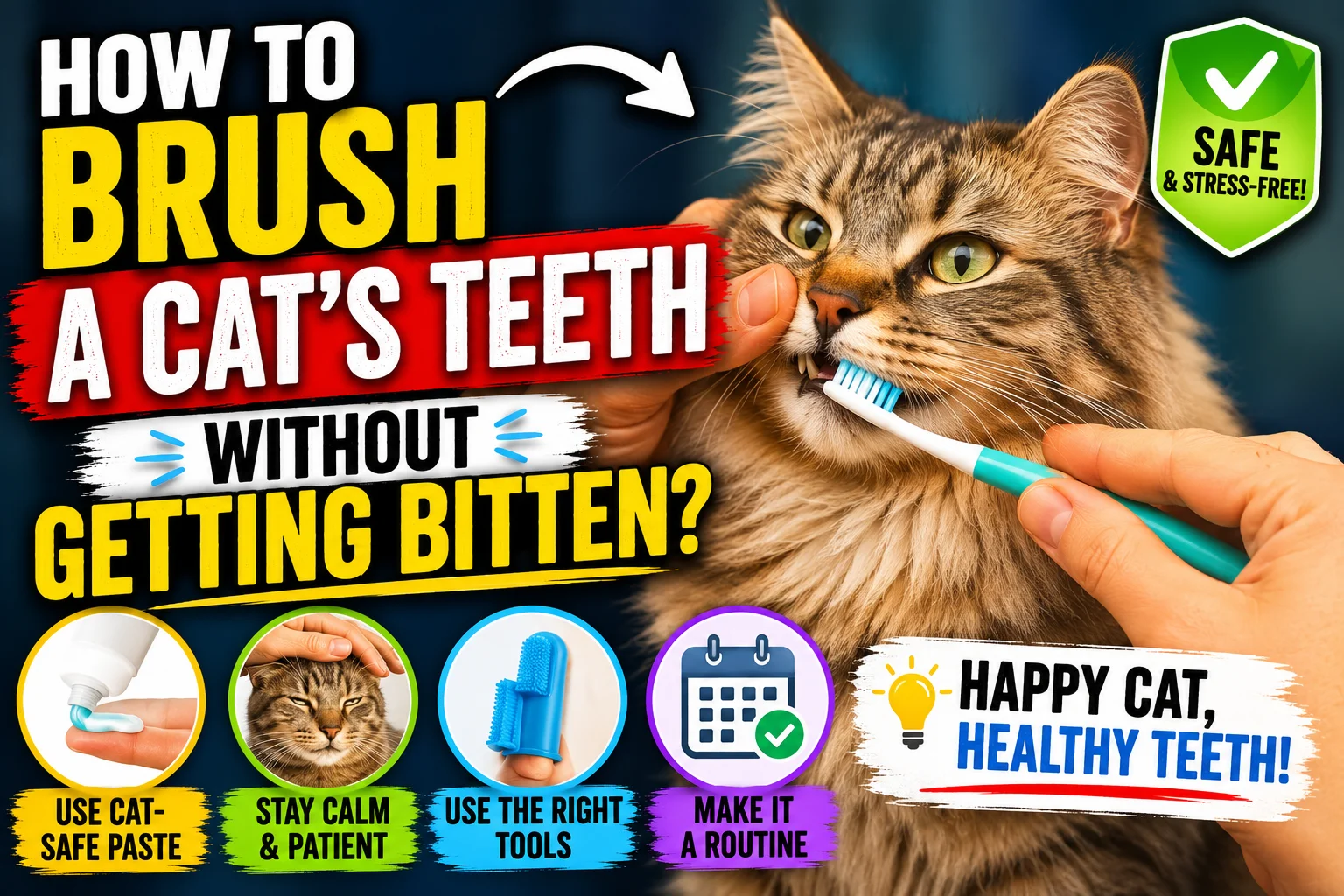 How to Brush a Cats Teeth Without Getting Bitten?