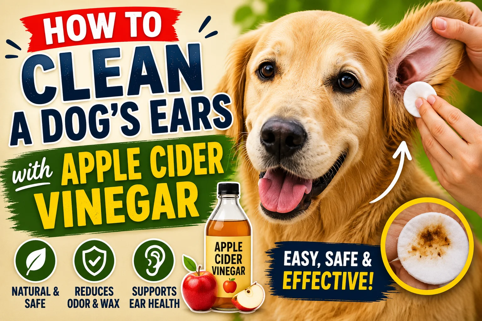 Clean a Dog’s Ears with Apple Cider Vinegar