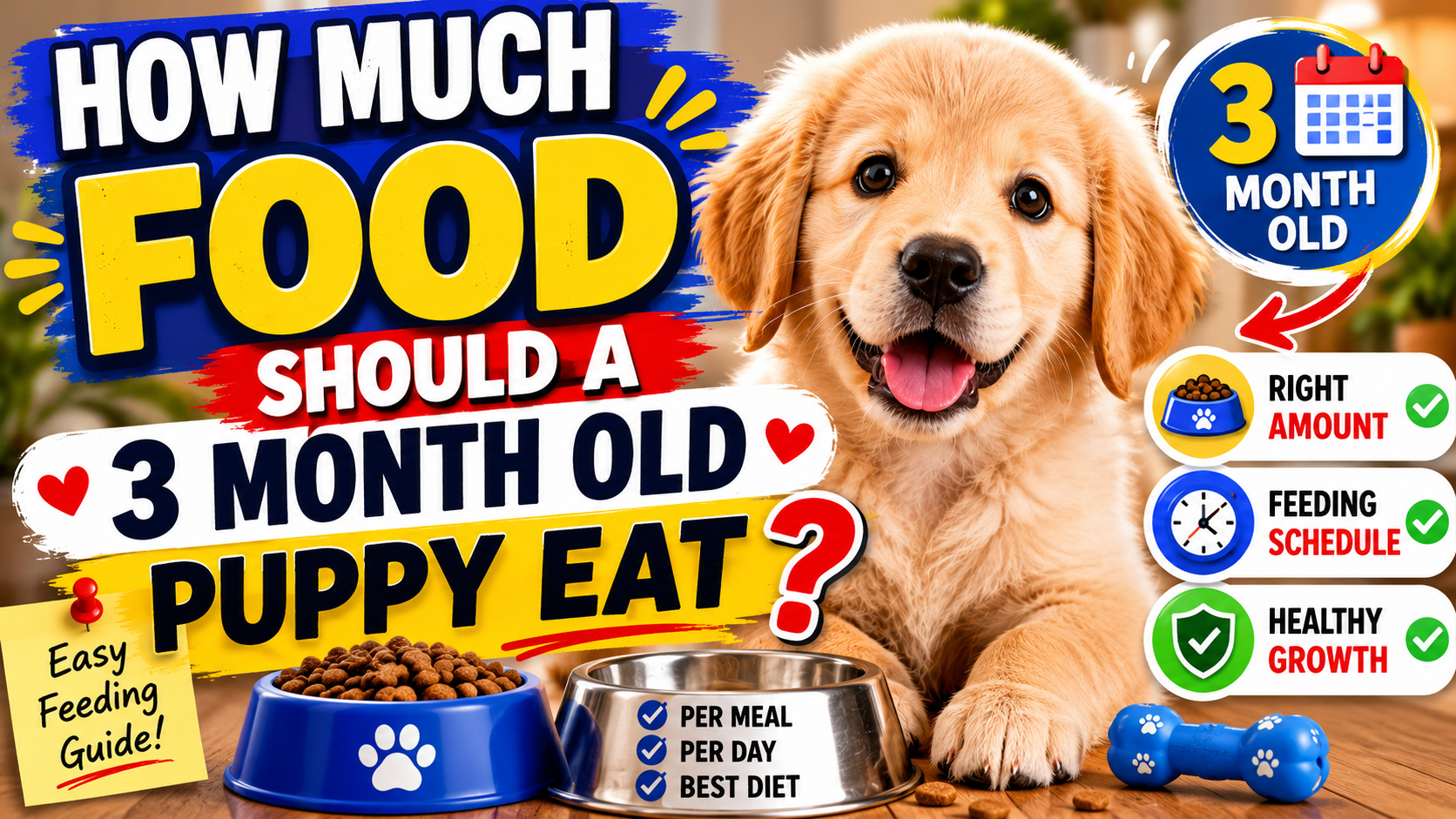 How Much Food Should A 3 Month Old Puppy Eat?