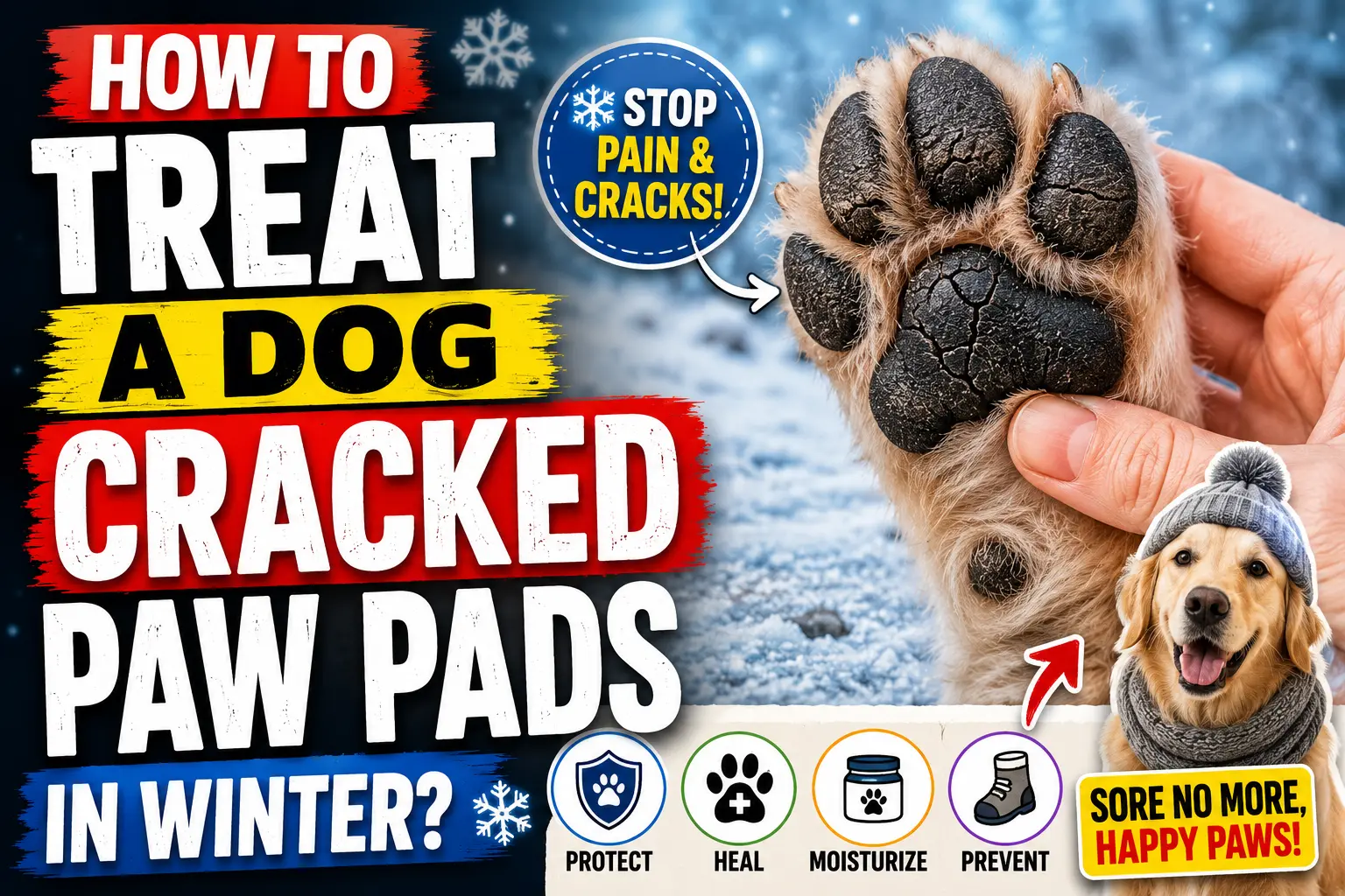 How To Treat A Dog Cracked Paw Pads In Winter?