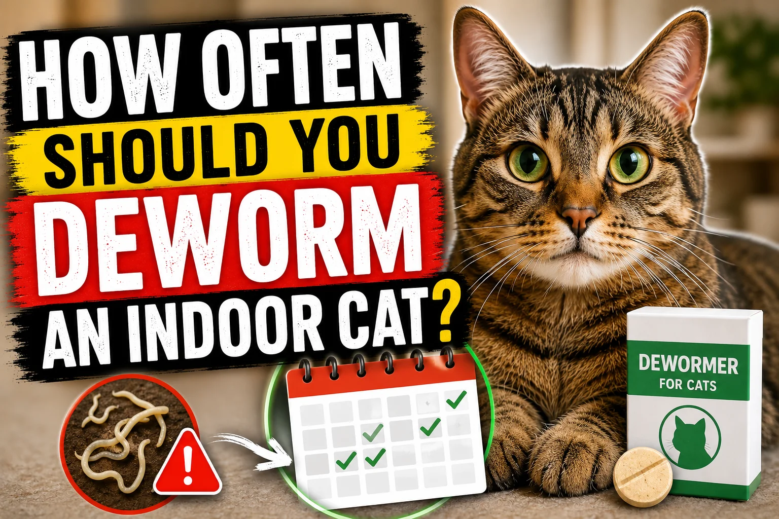 How often should you deworm an indoor cat?