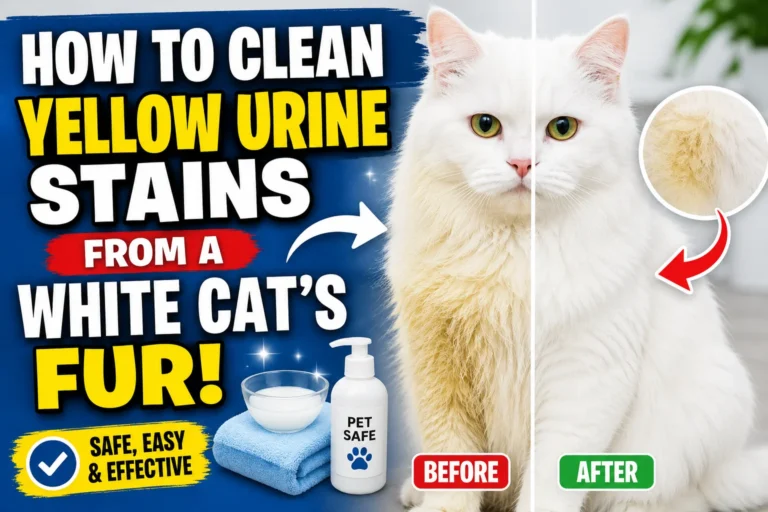 How to Clean Yellow Urine Stains From A White Cats Fur?