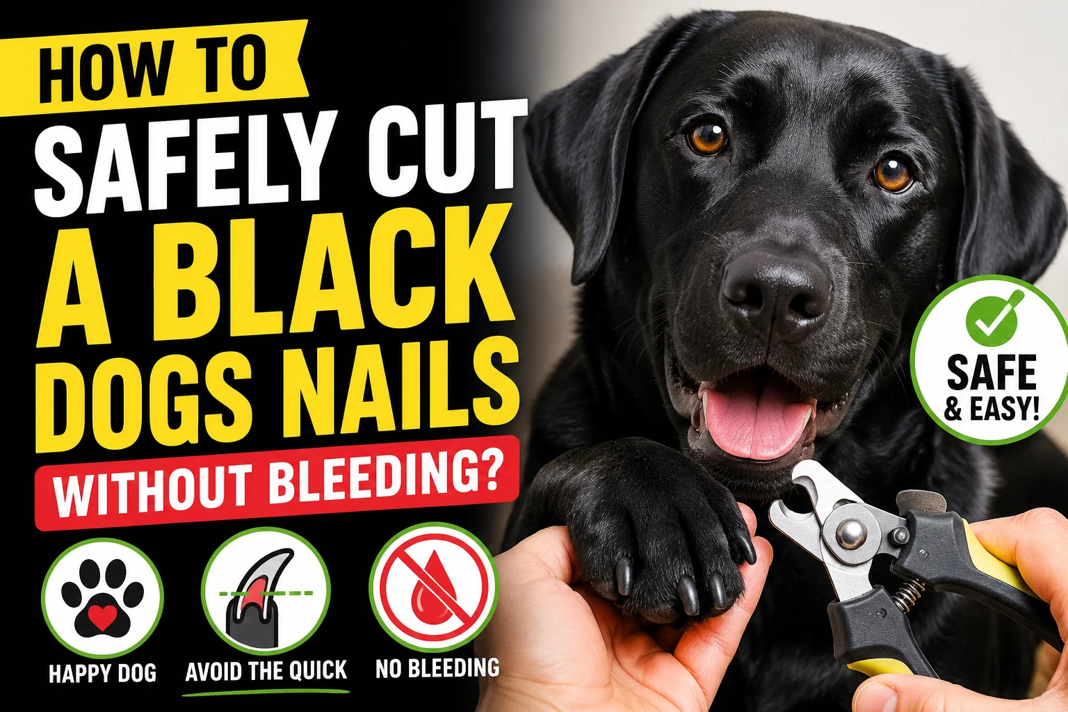 How to Safely Cut a Black Dogs Nails Without Bleeding?