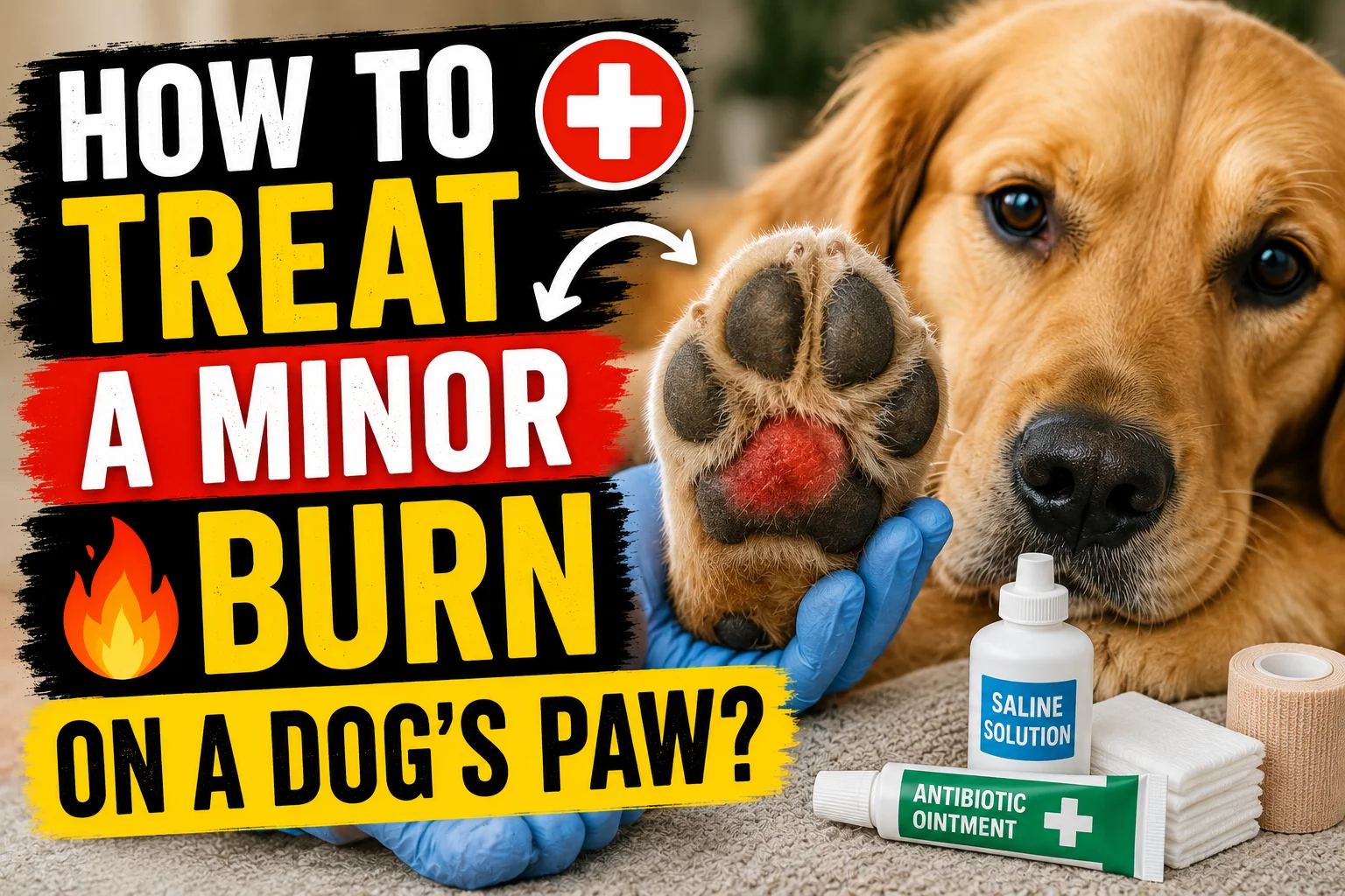 How to treat a minor burn on a dogs paw?