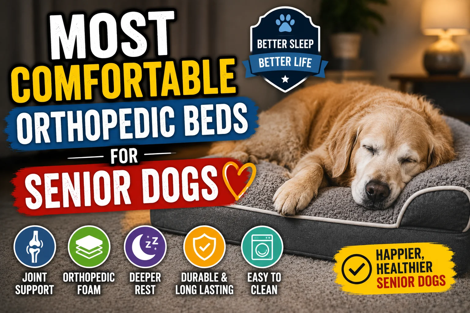 Most Comfortable Orthopedic Beds for Senior Dogs