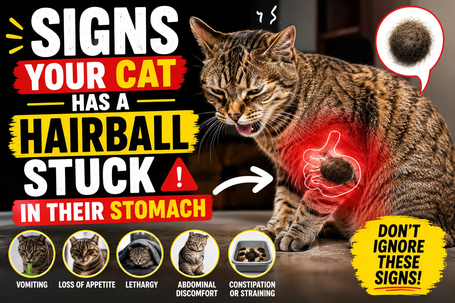 Signs Your Cat Has A Hairball Stuck In Their Stomach