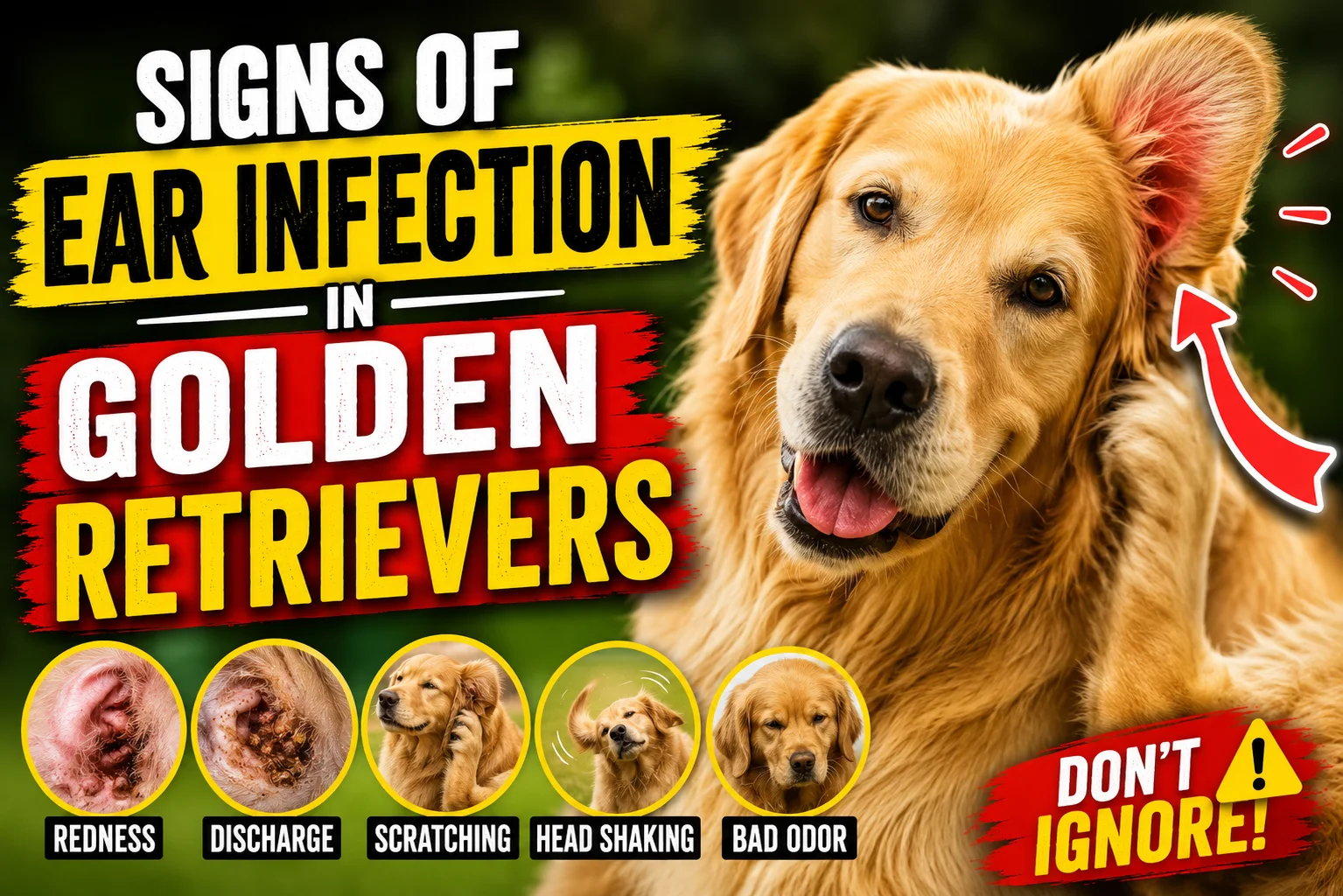 Signs of Ear Infection in Golden Retrievers