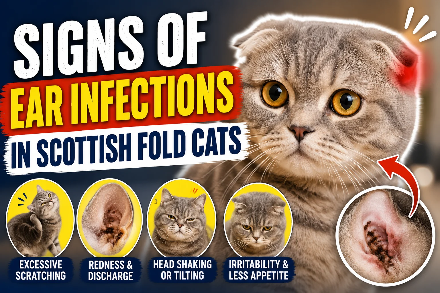 Signs of Ear Infections in Scottish Fold Cats