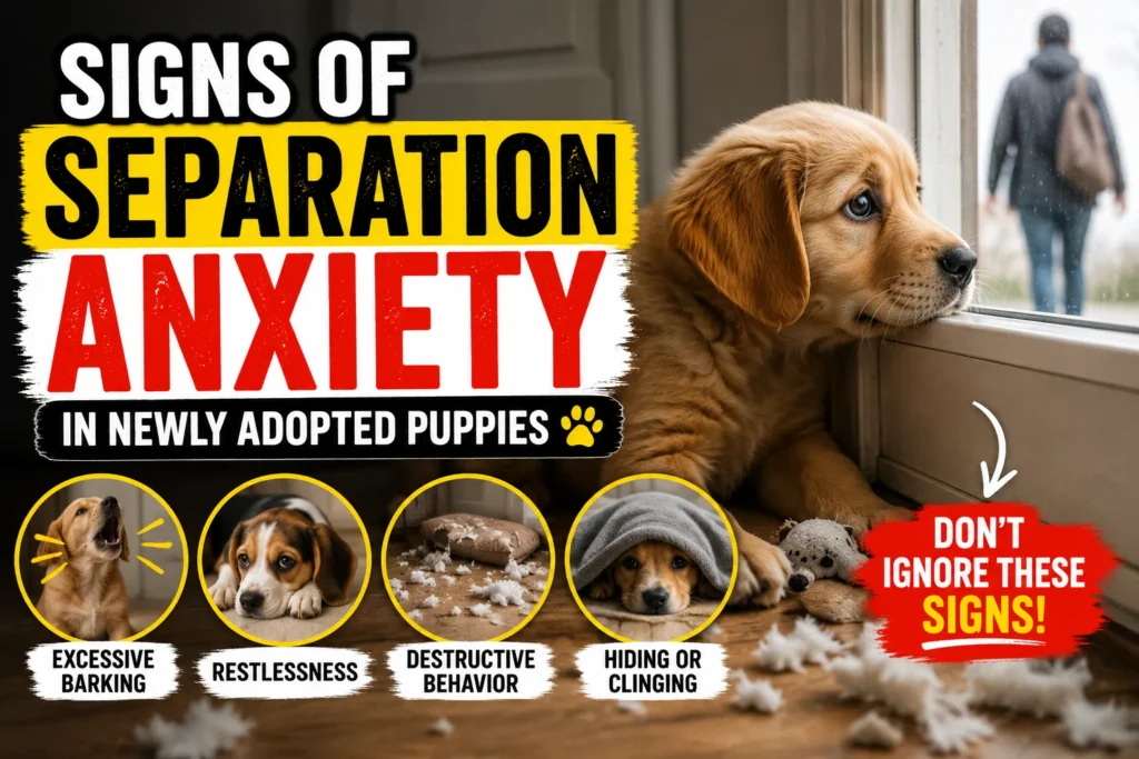 Signs of Separation Anxiety in Newly Adopted Puppies