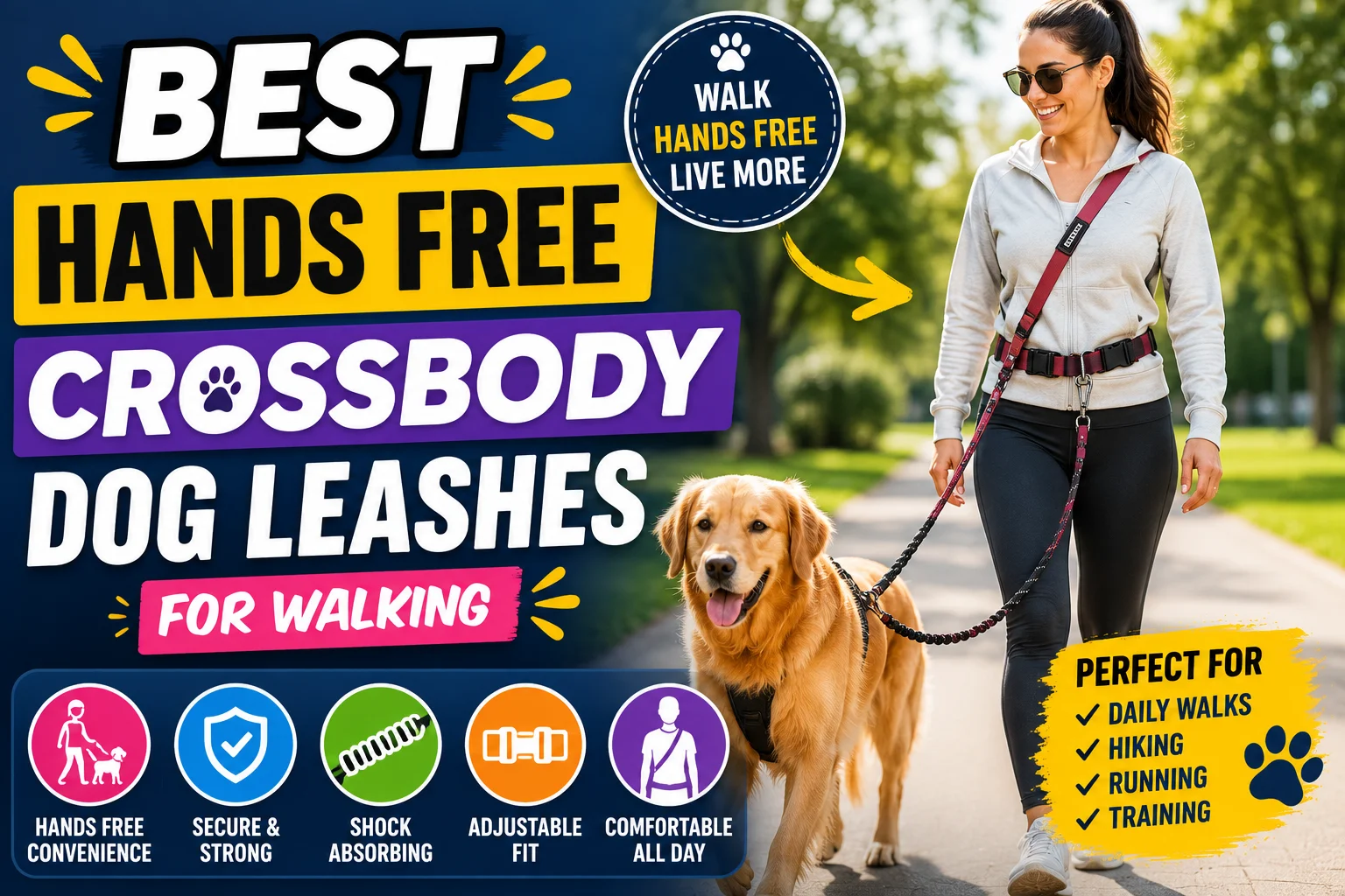 Best Hands Free Crossbody Dog Leashes for Walking