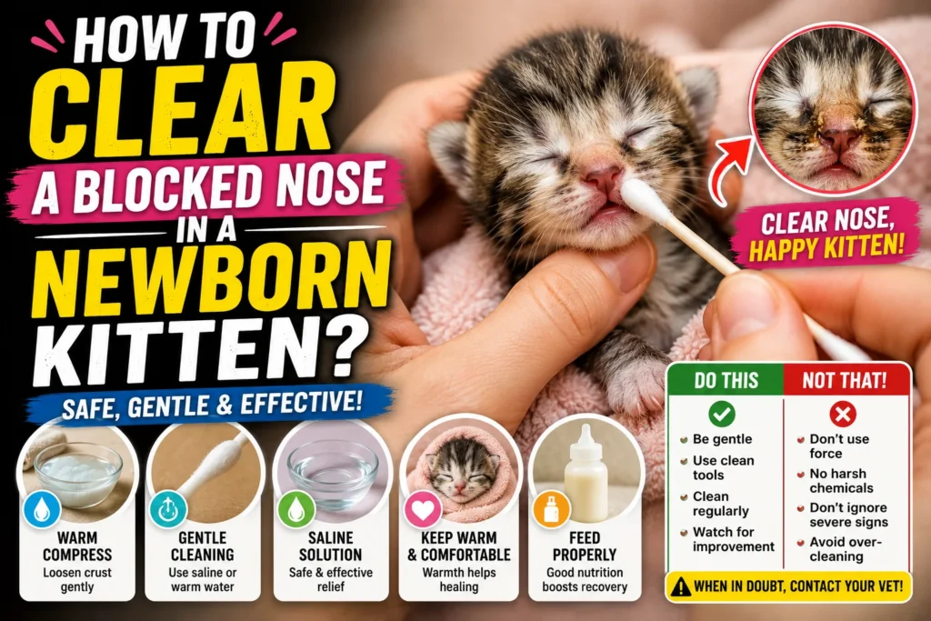 How To Clear A Blocked Nose In A Newborn Kitten?
