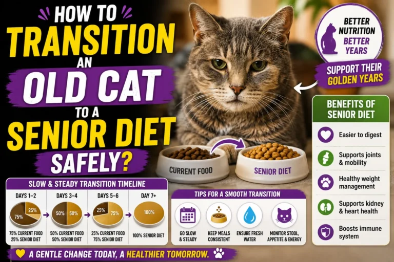How To Transition An Old Cat To A Senior Diet Safely?