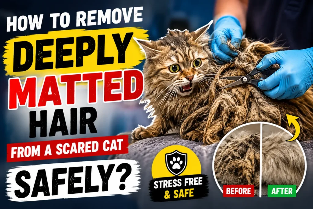 How to Remove Deeply Matted Hair From a Scared Cat Safely?