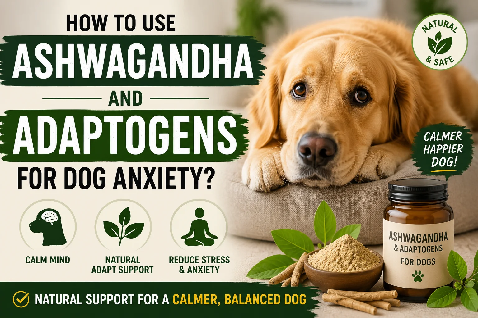 How to Use Ashwagandha and Adaptogens for Dog Anxiety?