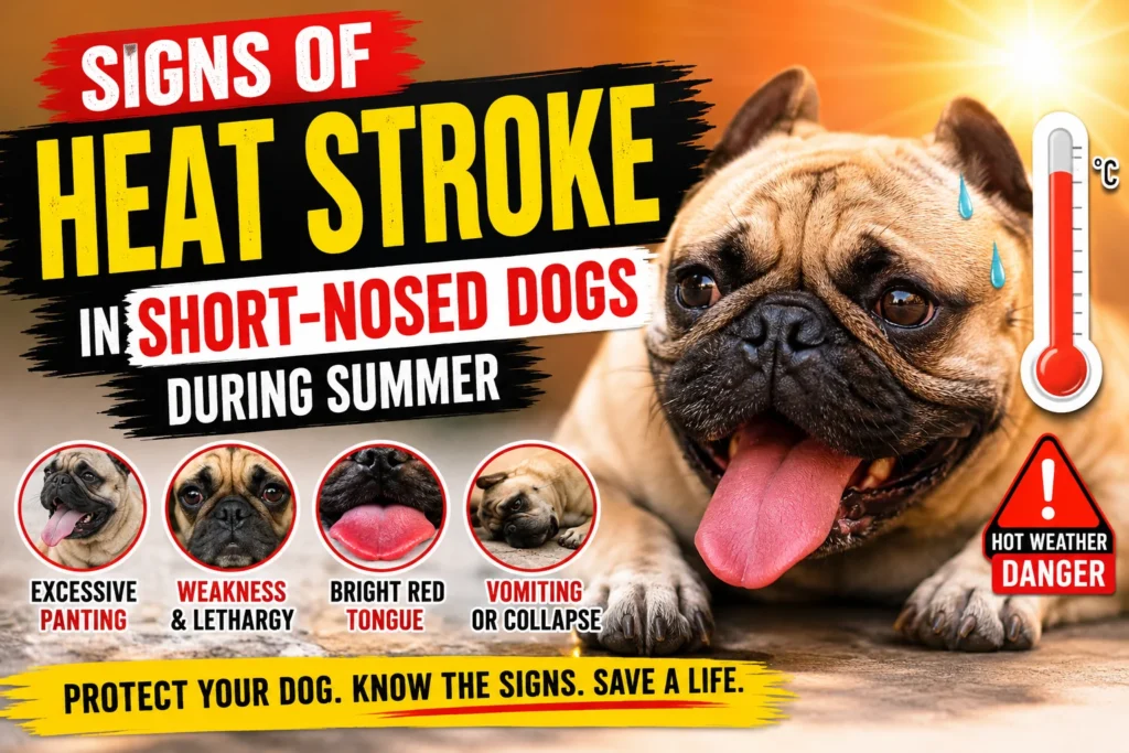 Signs of Heat Stroke in Short-Nosed Dogs During Summer