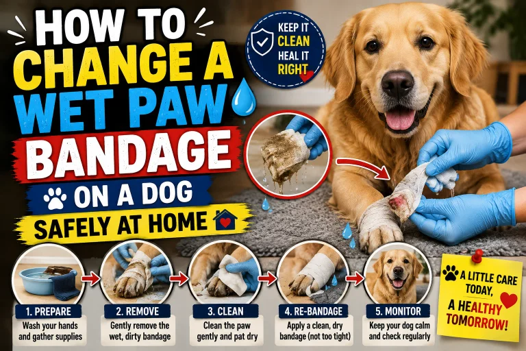 How to Change a Wet Paw Bandage on a Dog Safely at Home 2026