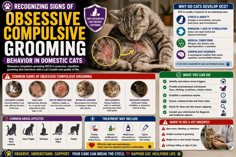 Recognizing Signs of Obsessive Compulsive Grooming Behavior in Domestic Cats