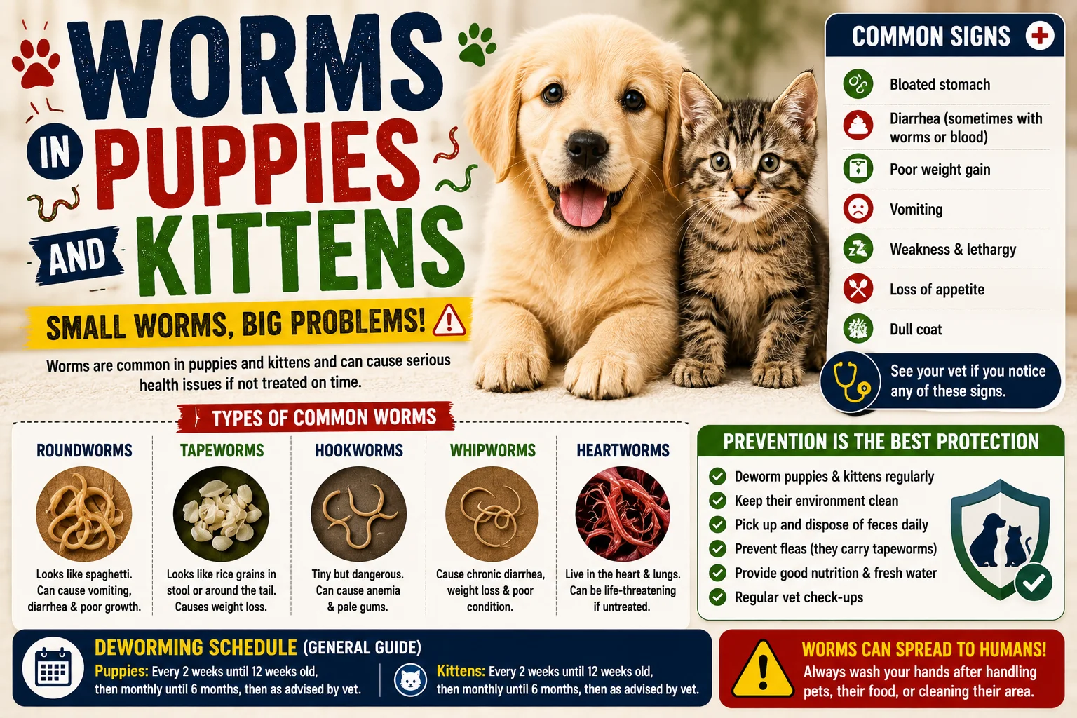 Worms in Puppies and Kittens 2026