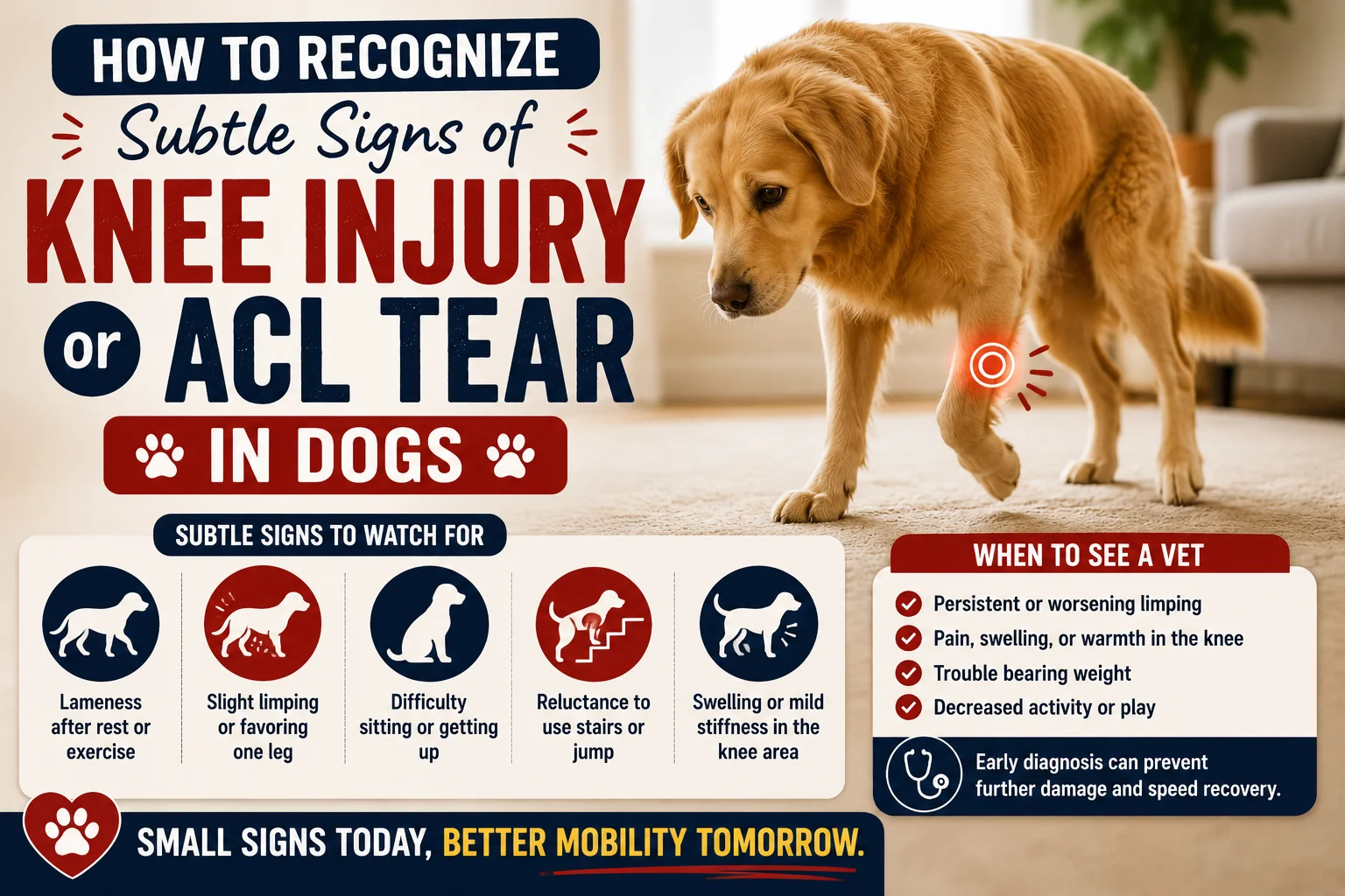 How to Recognize the Subtle Signs of a Knee Injury or ACL Tear in Your Dog 2026