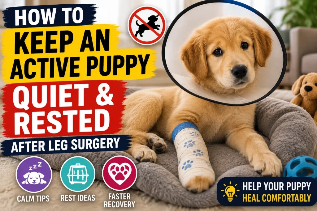 How to Keep an Active Puppy Quiet and Rested After Leg Surgery