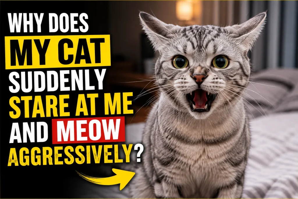 Why Does My Cat Suddenly Stare at Me and Meow Aggressively? 