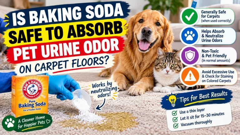 Is Baking Soda Safe to Absorb Pet Urine Odor on Carpet Floors?