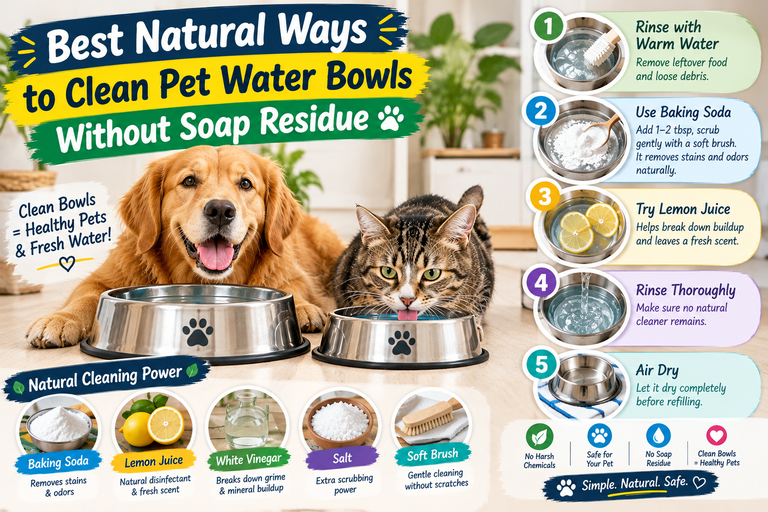 Best Natural Ways to Clean Pet Water Bowls Without Soap Residue