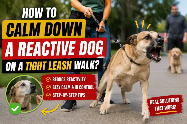 How to calm down a reactive dog on a tight leash walk?